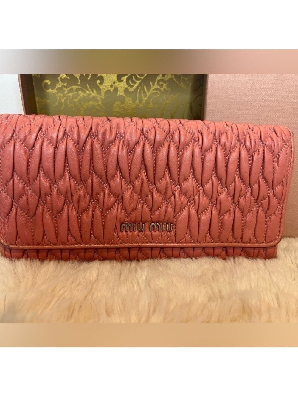 MIU MIU MATELASSE BICOL LEATHER CONTINENTAL WALLET